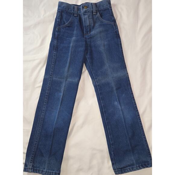 Vintage Boy's Size 7 Three Outfit Pant Jean Flannel Sweatshirt Rustler Healthtex - Picture 2 of 16